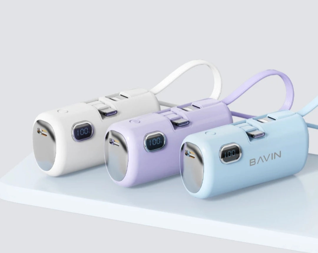 5000 Mini Power Bank With Type C Adapter