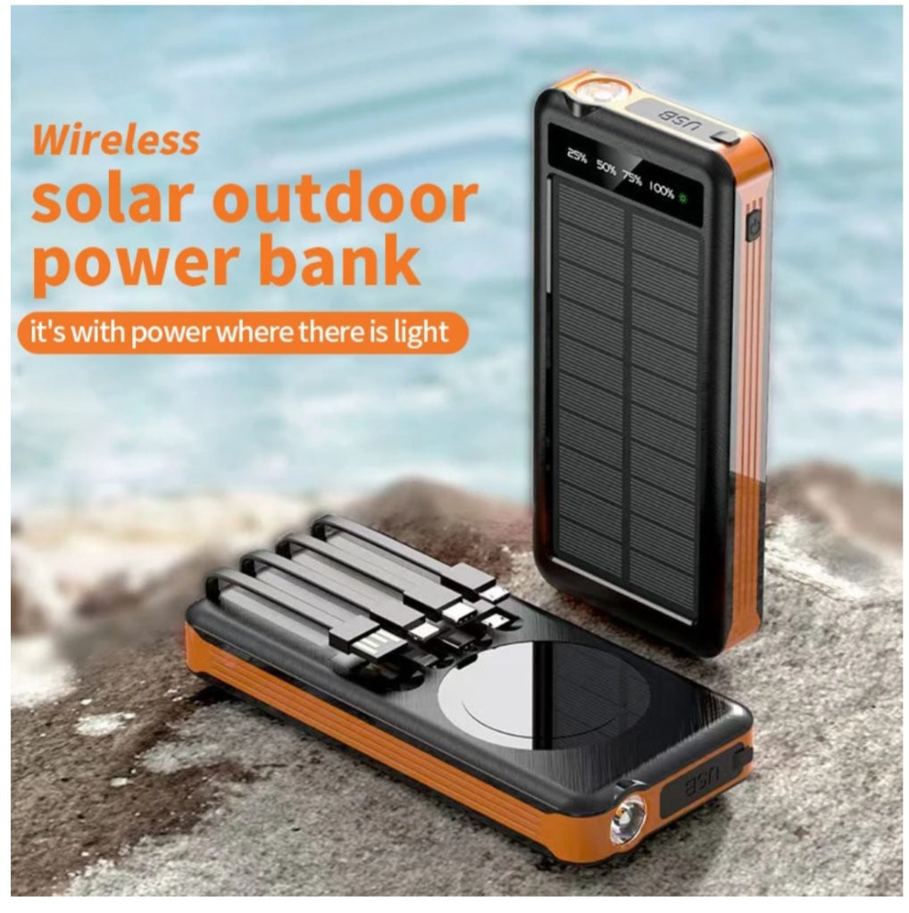 30000mAh Digital Display power Bank with built in 4 different 15W Cable Fast Charger PD22.5W