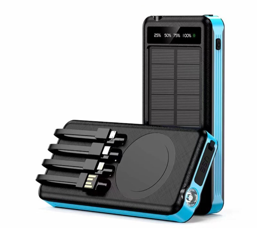 30000mAh Digital Display power Bank with built in 4 different 15W Cable Fast Charger PD22.5W