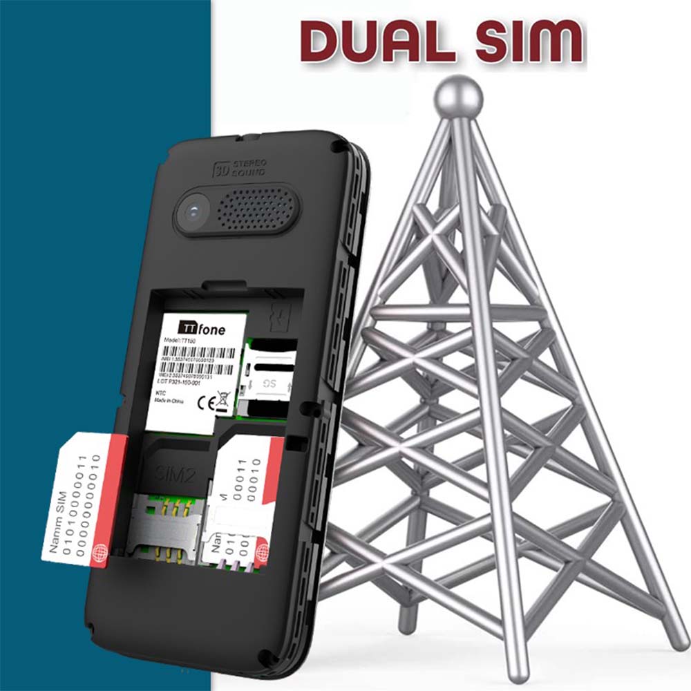 Returned Resale - TTfone TT150 Red Dual SIM Mobile with Mains Charger, O2 Pay As You Go