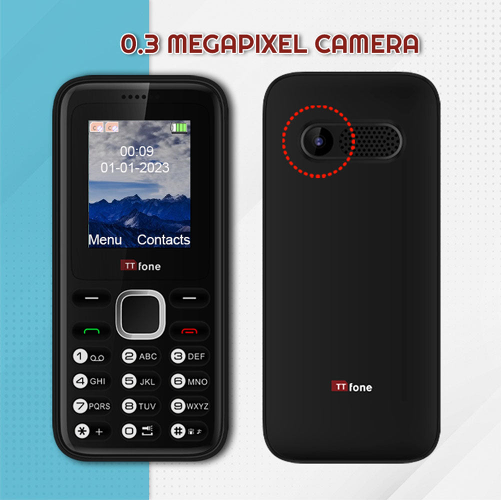 Returned Resale - TTfone TT150 Red Dual SIM Mobile with Mains Charger, O2 Pay As You Go