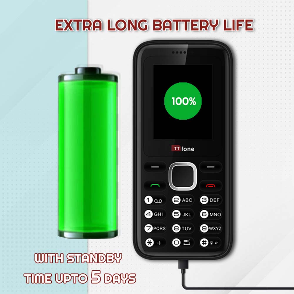 Returned Resale - TTfone TT150 Red Dual SIM Mobile with Mains Charger, O2 Pay As You Go