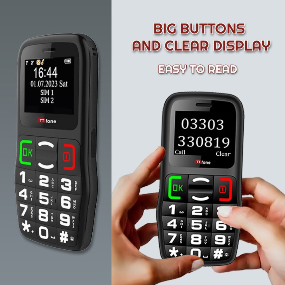Returned Resale - TTfone TT220 Big Button Mobile with Dock Charger, Giffgaff Pay As You Go