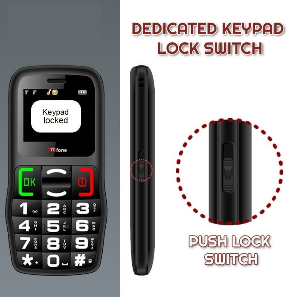 Returned Resale - TTfone TT220 Big Button Mobile with Dock Charger, Giffgaff Pay As You Go