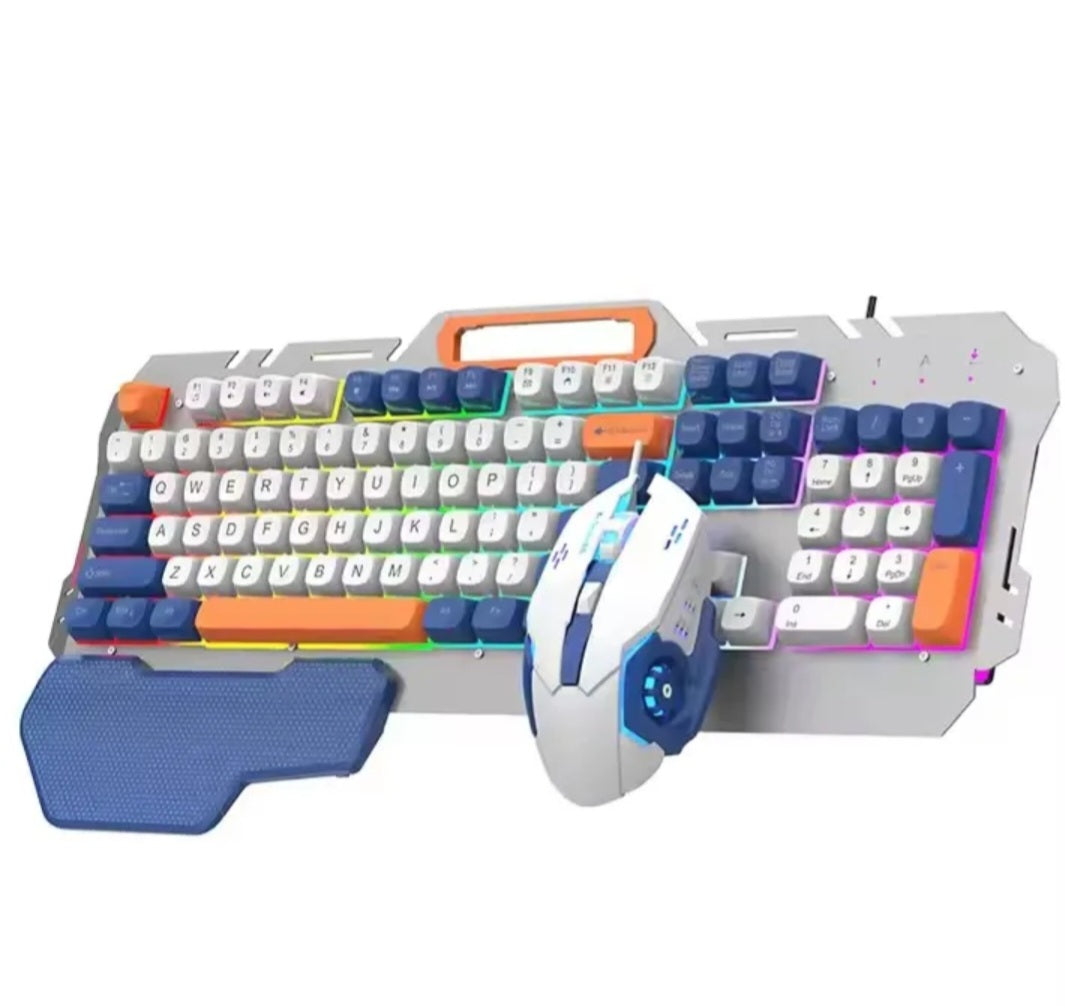 87-Key RGB Rechargeable Wireless Ergonomic Gaming Set Keyboard Combo