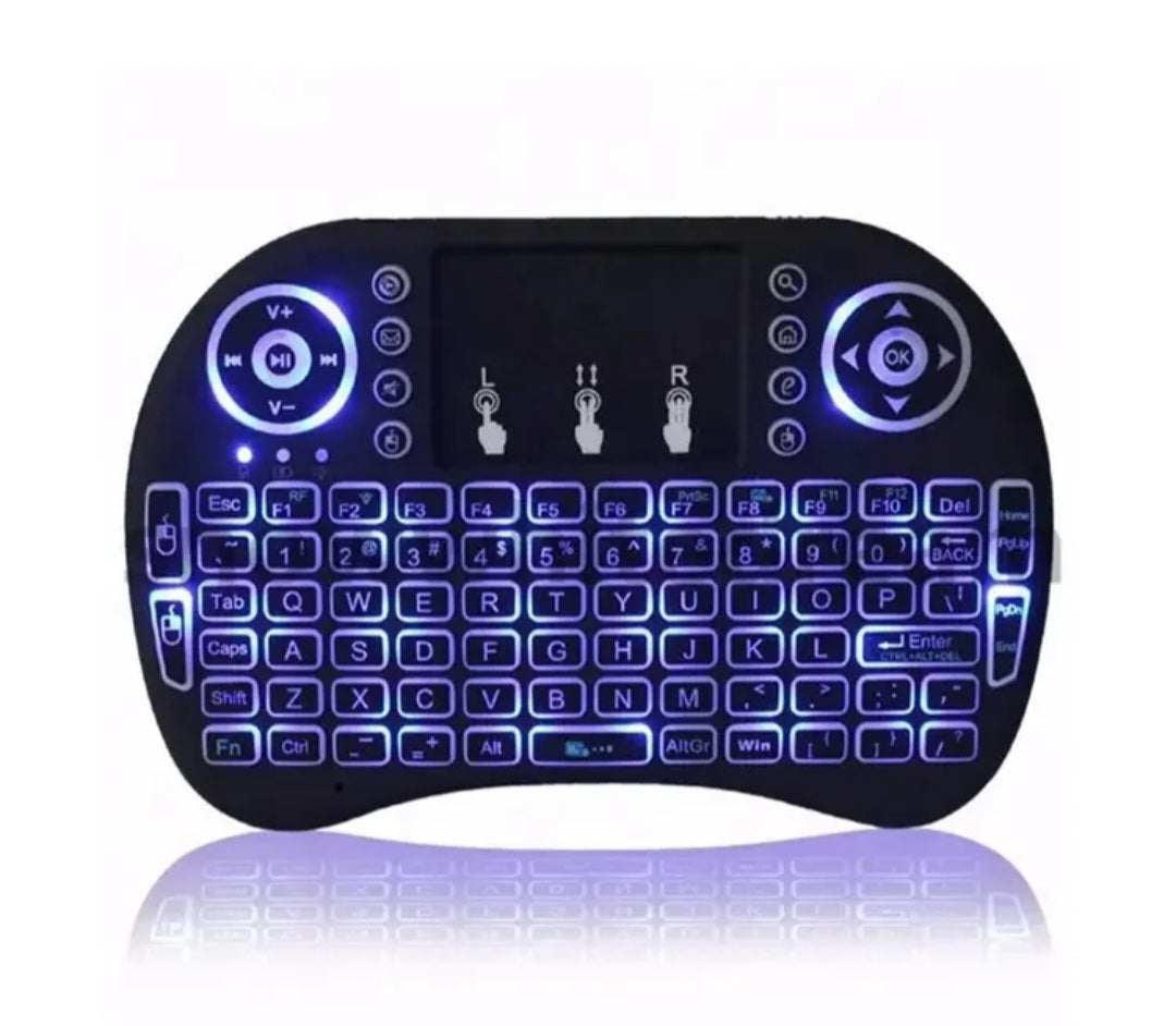 18 Backlit Mini Keyboard - Rechargeable Wireless Air Mouse with Arabic Russian Keyboard for Android TV Box