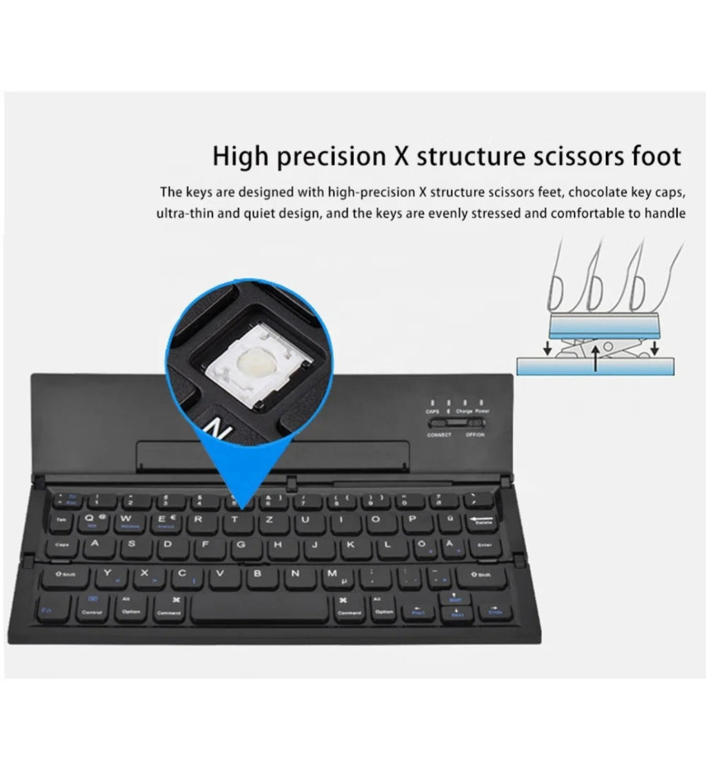 Foldable Bluetooth Keyboard - Portable Wireless Keyboard for iPad iPhone Tablets